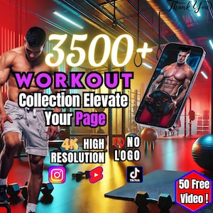 3500+ 4K Workout Videos: Viral Fitness Reels (Digital Download)