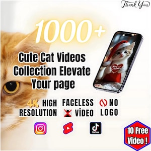 1000+| Faceless | Cute Cat Videos | 4K High Quality | Editable Viral Reels for Instagram, TikTok, and YouTube Shorts | Instant Delivery