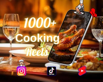Oltre 1000 video di cucina senza volto in 4K / Biscotti allo zucchero, stampi per biscotti, dessert e clip di prodotti da forno per Instagram Reels, TikTok, YouTube Shorts Carne Pasta