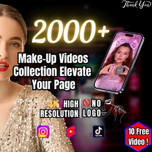 Oltre 2000/ Video stock di truccatori / Alta qualità 4K / Reel virali modificabili per Instagram, TikTok e YouTube Shorts / Consegna immediata /