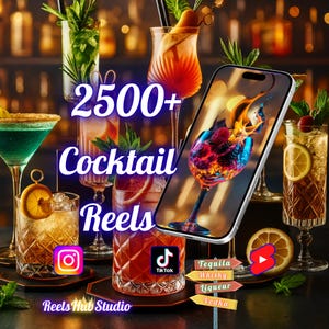 2500+ Cocktail - Mixology Videos – Gesichtslose 4K Drink Tutorials für Instagram, TikTok & YouTube Shorts, Home Barkeeper, Viral Content