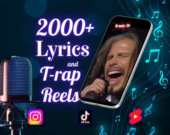 Oltre 2000 testi musicali Trap Mix Reels 4K - Immagini modificabili per Instagram, TikTok, YouTube Shorts / Copertina di album musicali, Hip-Hop virale, clip rap