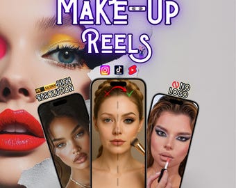 Pacchetto video di oltre 2000 truccatori in 4K HD / Tutorial di bellezza, consigli, recensioni di prodotti, clip per Instagram Reels virali, YouTube Shorts TikTok