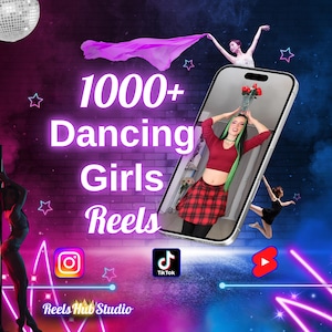 Meer dan 1000 virale danseressen meisjes 4K HD-videopakket energieke dans Clips Footage voor virale sociale media-inhoud Instagram-rollen YouTube-shorts TikTok