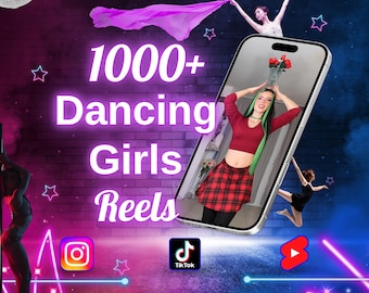 Oltre 1000 video virali di ballerine in 4K HD, clip di danza energiche per contenuti virali sui social media, rulli di Instagram, brevi video di YouTube, TikTok