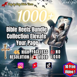 1000+| Faceless | Christian Reels Bundle | Bible Quotes Reels Bundle I Editable Viral Videos for Instagram, TikTok, and YouTube Shorts |