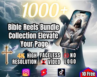 1000+| Faceless | Christian Reels Bundle | Bible Quotes Reels Bundle I Editable Viral Videos for Instagram, TikTok, and YouTube Shorts |
