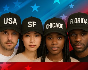 Embroidered City & State Hat – USA Baseball Cap