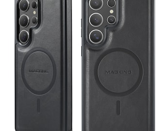 Samsung Galaxy S25 Ultra Case Magnetic Protective Leather Phone Case, Shockproof