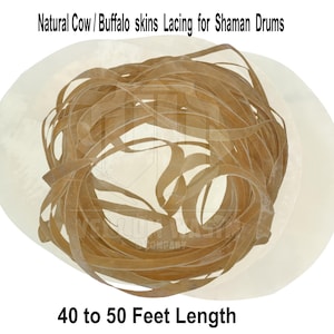 Buffalo Strong Rawhide Schnürung für Trommeln machen Raw Skin Strings für Schamanen Trommeln Rahmentrommel Rawhide Schnürung 40-50 Fuß Länge