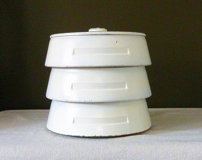 Vintage Metal Storage Bins Shabby Chic Etsy