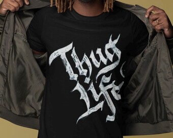 Thug Life Graphic Tee, Unisex Streetwear Shirt, Casual Black Tee, Trendy Outfit, Gift for Hip-Hop Lovers