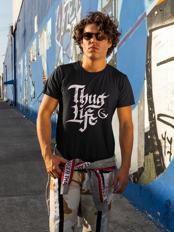 Estilo Urbano Estilo De Ropa Rap Camiseta Unisex De Moda Thug Life