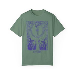 Mystic Wizard T-Shirt: Vintage Fantasy Dragon Sword Graphic