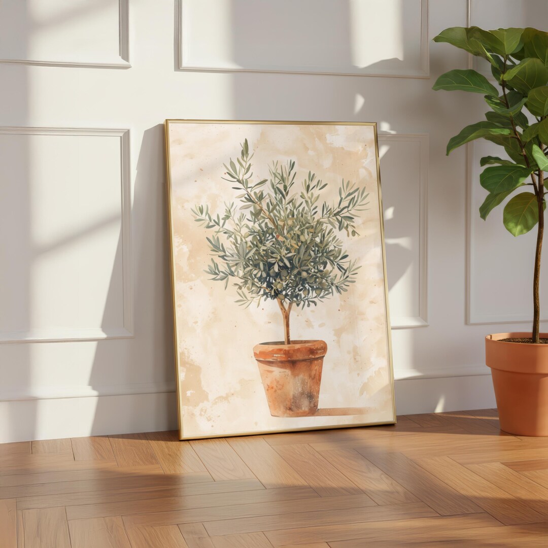 Olive Tree Wall Art Printable, Vintage Botanical Mediterranean Decor ...