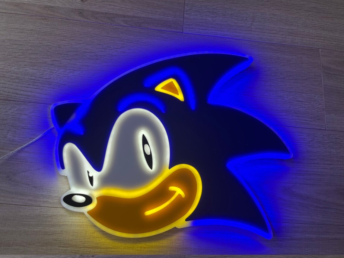 Sonic the Hedgehog Sign Neon Like LED Light Wall Decor - Etsy UK