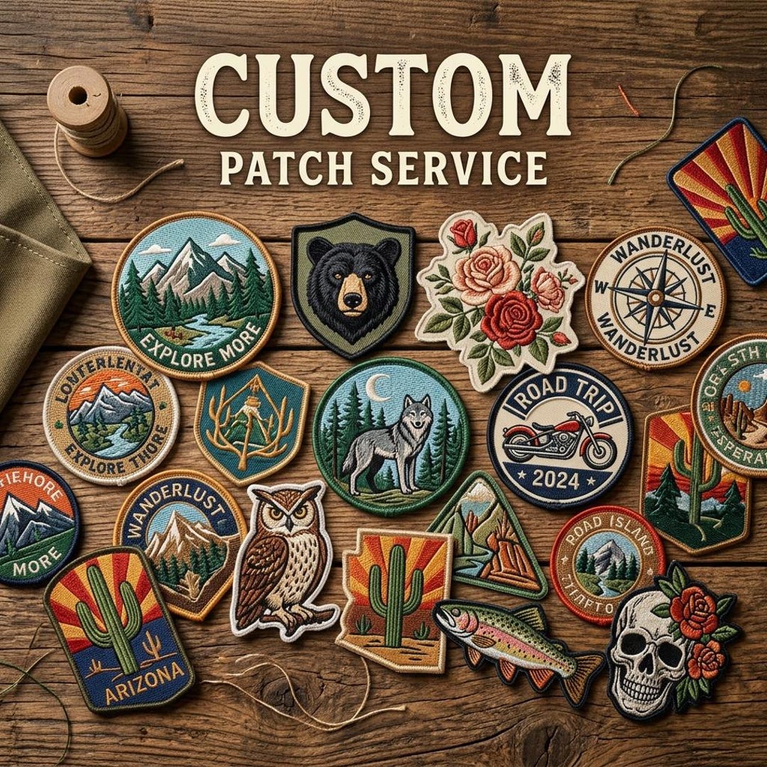 Custom Embroidered Patch – Your Design Business Logo, Iron/sew-on/hook ...