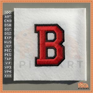 3D Puff Letter B Embroidery Design, Cap Monogram (Instant Download)