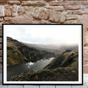 Iceland Landscape Waterfall Downloadable Print