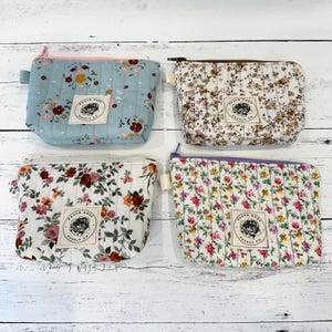 Minibolso acolchado, monedero, cartera pequeña, minibolso de mano, monedero con cremallera, cartera hecha a mano, monedero de tela, regalo para graduados