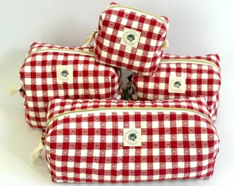 Neceser acolchado para maquillaje, artículos de aseo y herramientas para el cabello / Bolsas de viaje para cosméticos / Estuche con cremallera
