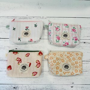 Minibolso acolchado, monedero, cartera pequeña, minibolso de mano, monedero con cremallera, cartera hecha a mano, monedero de tela, regalo para graduados