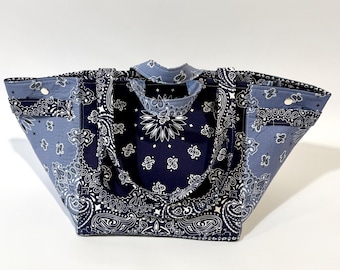 Large Handmade Tote Bag - Bandanna Bag - Oversized Fabric Carryall for Work, Travel, School, & Shopping