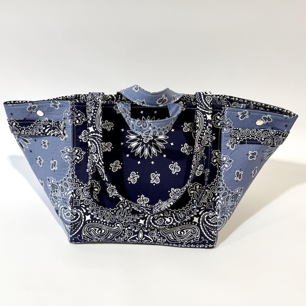 Bandana Tote Bag Large - Oversized Fabric Carryall for Work, Travel, School, Shoppong or Diaper Bag