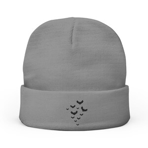 Bats Knit Beanie (Embroidery), Cute Horror, Bat Design, Bats, Goth, Emo, Fashion