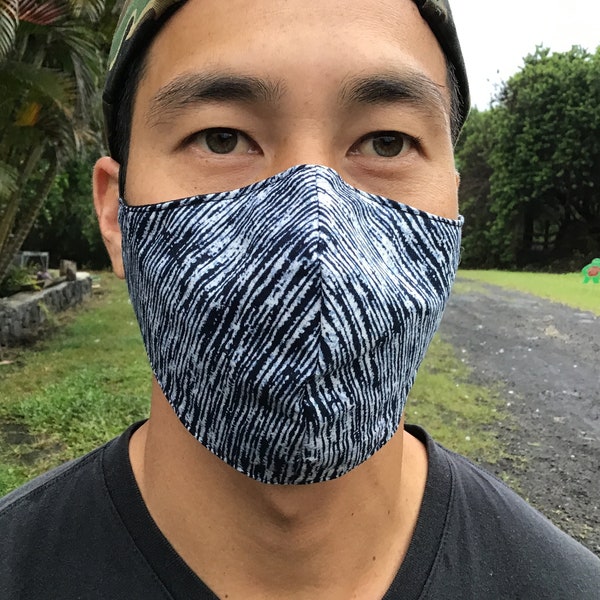 Arashi Indigo Print Reversible Face Mask Adjustable