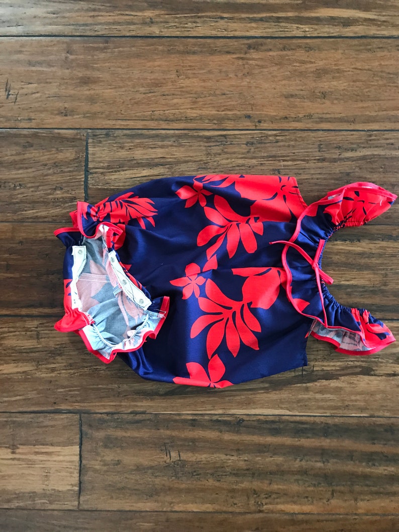 Tina Infant Romper in Hawaiian Print one size only image 3