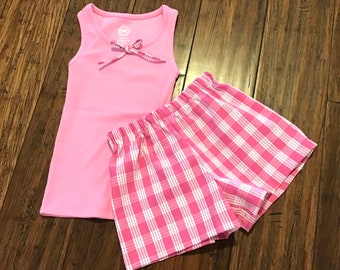 Palaka Shorts Set für Mädchen mit passendem gerippten Tank Top