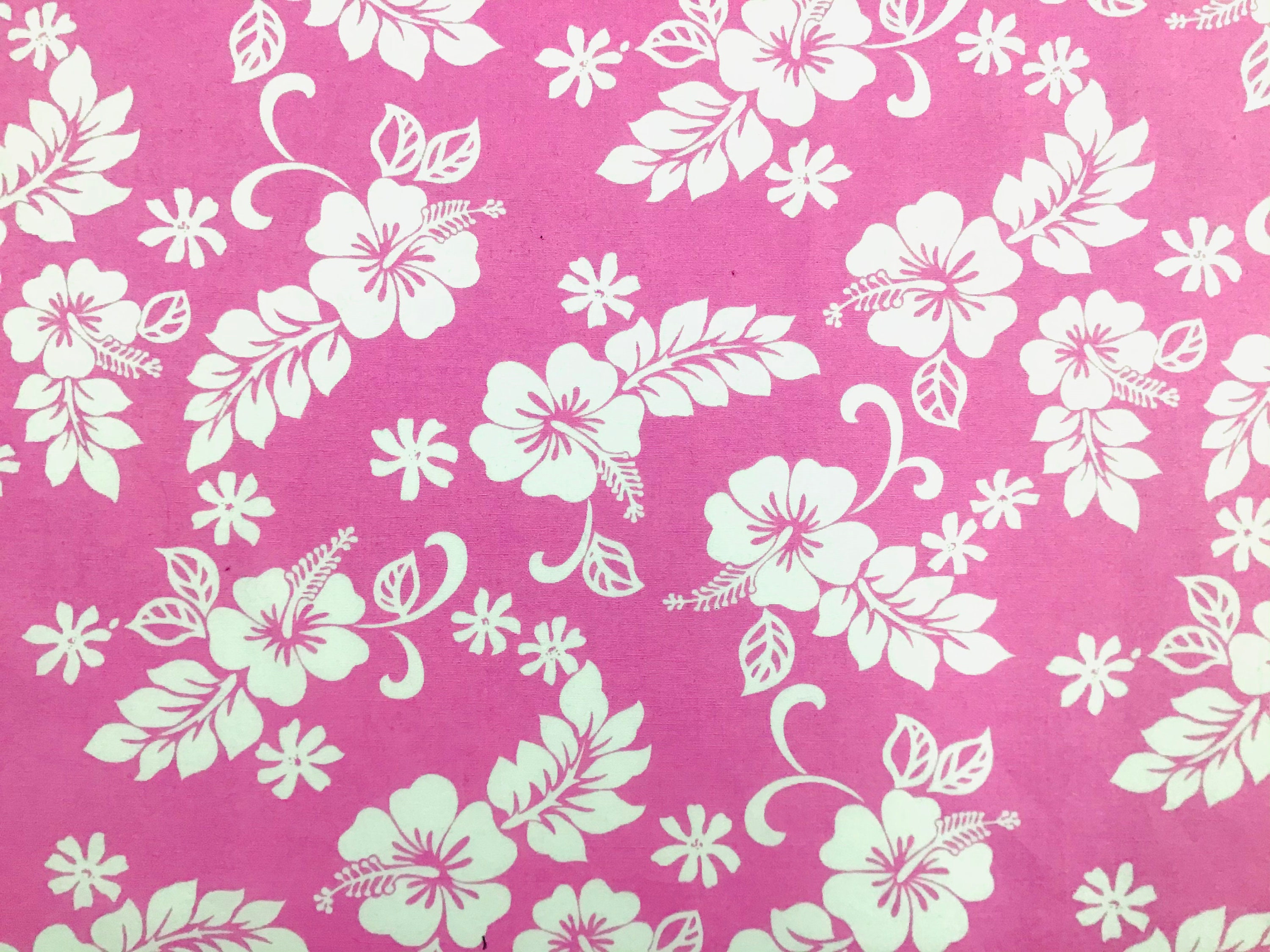 Pink Classic Hawaiian Print Fabric 100% Cotton Sold by the Yard