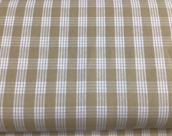 REMNANT!  35" Khaki Palaka Heavy woven 100% Cotton Fabric