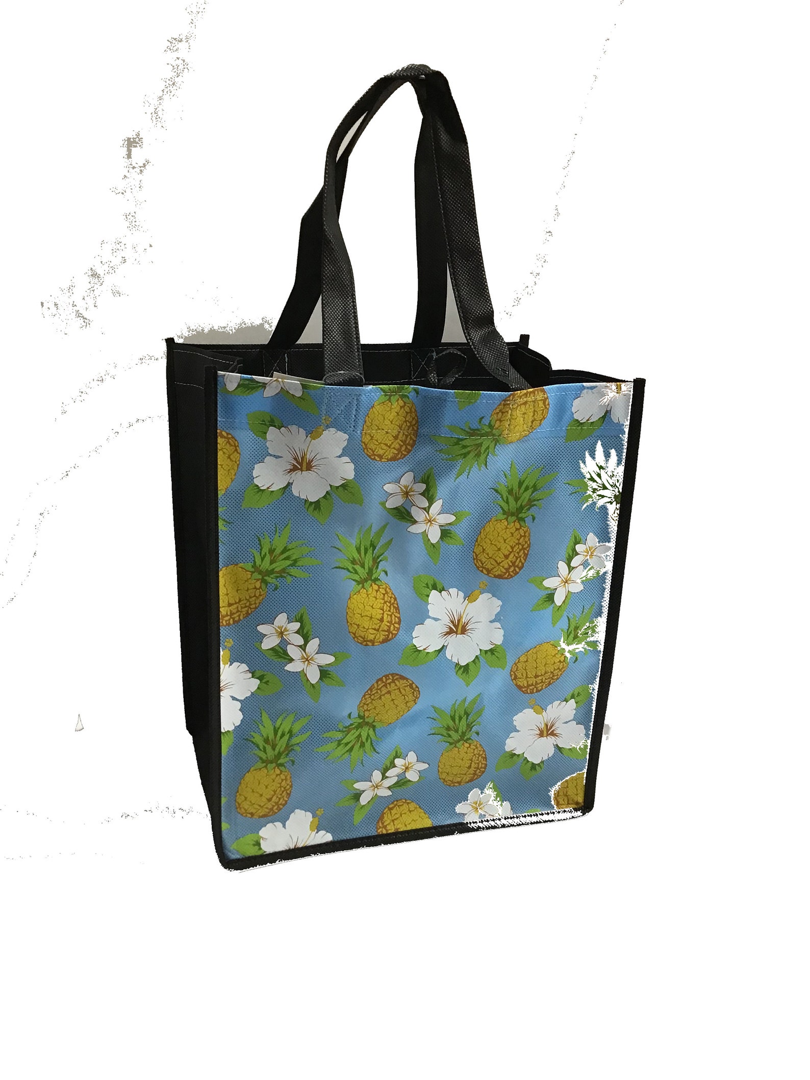 Large Hawaiian Print Shopping Bag Reusable Blue Tropical Etsy Canada