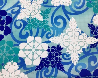 Hawaiian Quilt Design Hawaiian Print Fabric in Poly Cotton Sold by the Yard  (Yardage Available)