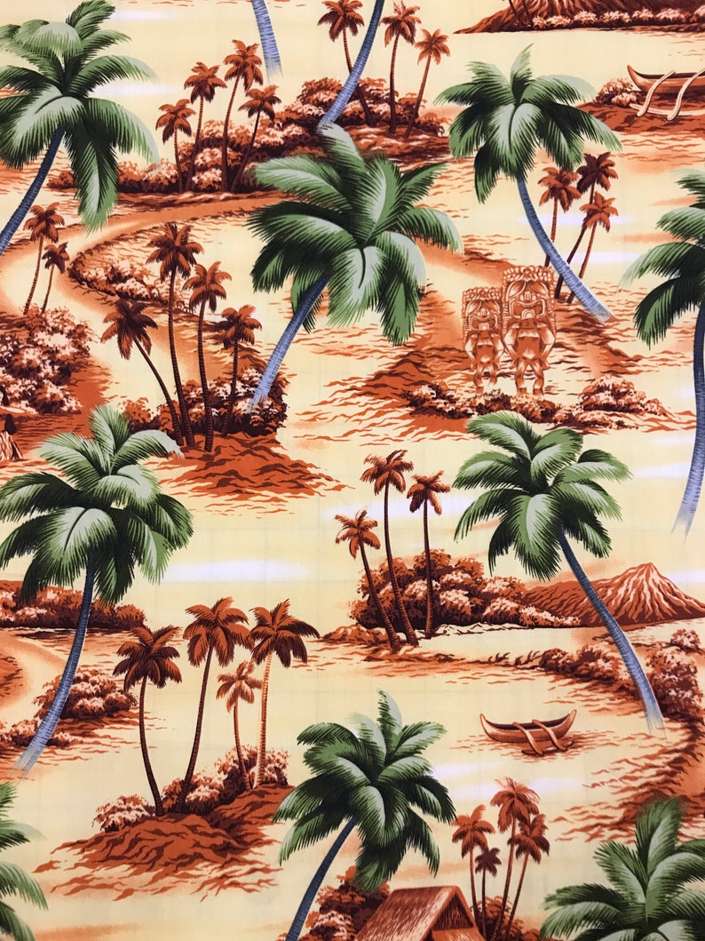 Classic Hawaiian Print in Cotton Fabric yardage Available Etsy