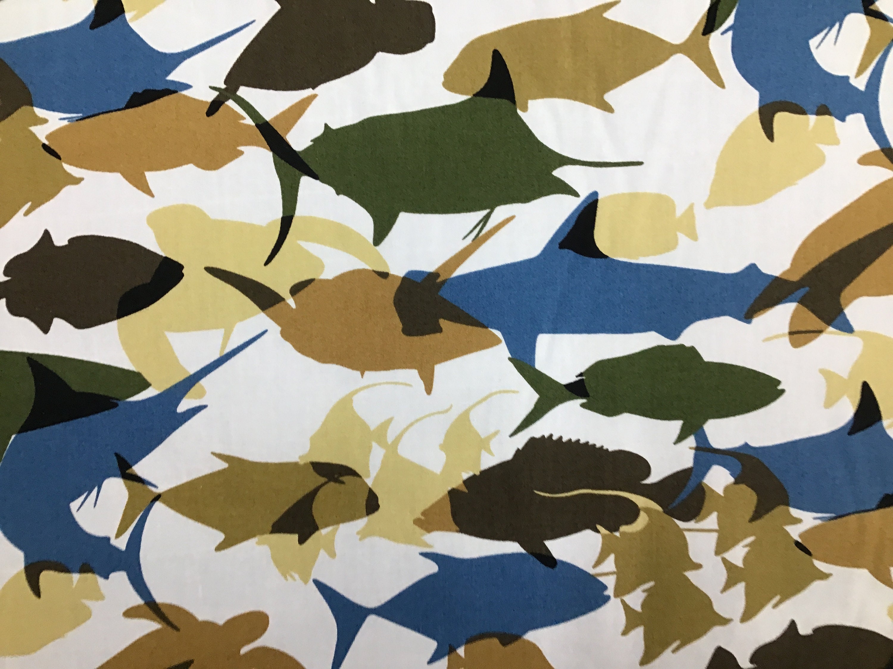 Fish in Camouflage Colors in Cotton (yardage Available) - Etsy