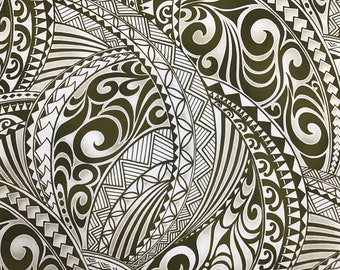 May include: Abstract pattern with swirling lines and geometric shapes in black and white on a green background.