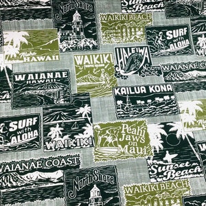 Design per cartoline con stampa hawaiana in sfondo salvia Venduto tagliato a misura