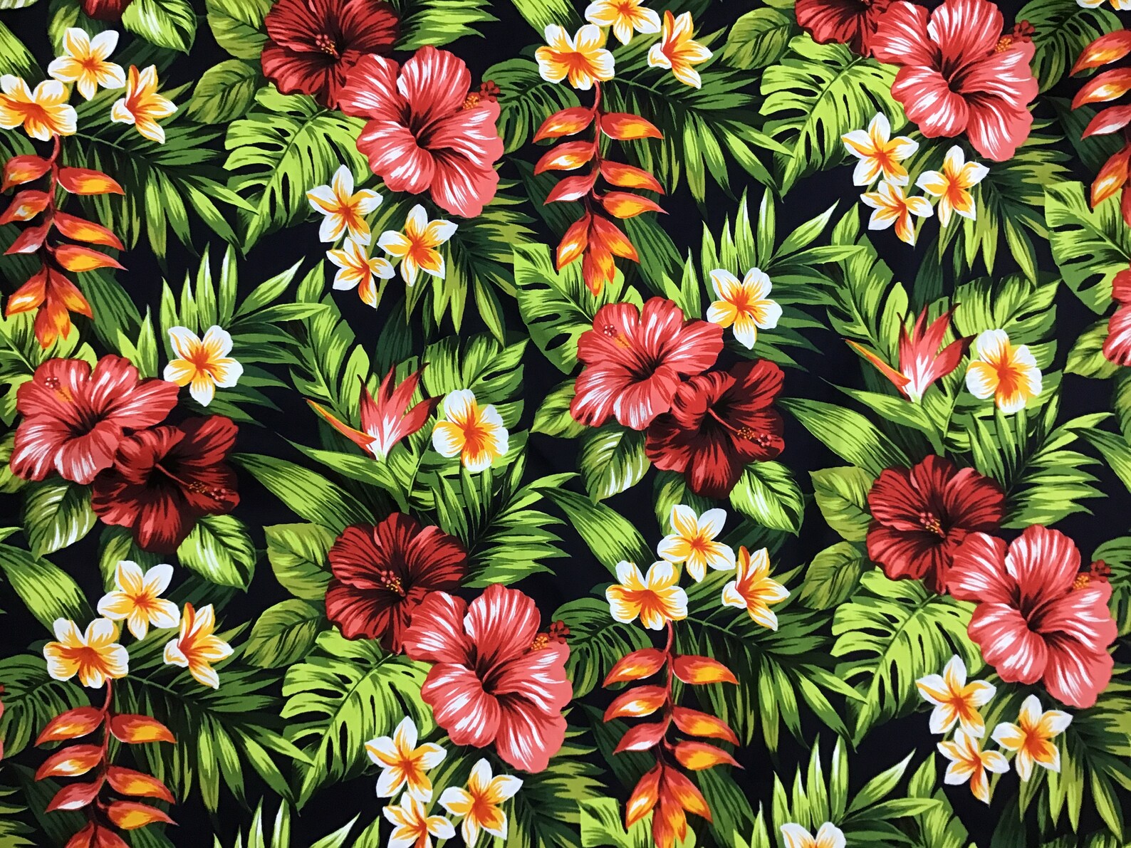 Hawaiian Print Cotton Fabric Etsy
