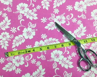 Pink Classic Hawaiian Print Fabric 100% Cotton Sold by the