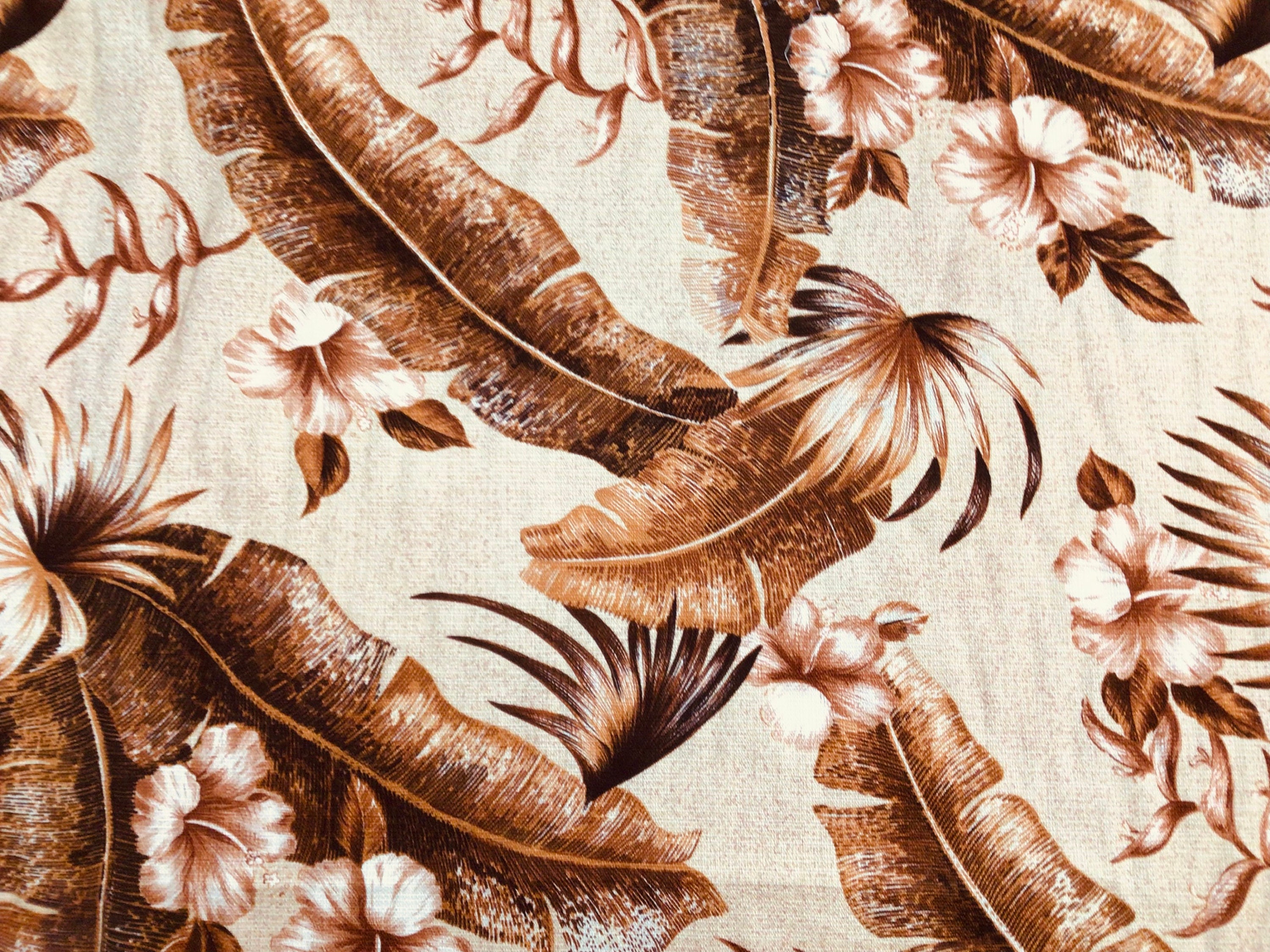 Bark Cloth 55” Heavy Hawaiian Print Fabric Sold by the Yard