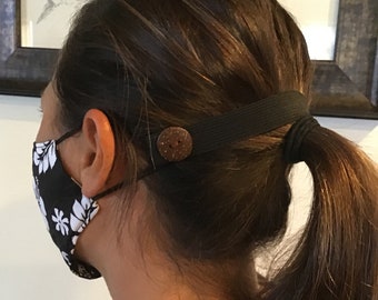 Face Mask Ear Saver Elastic Ear Extender with Coconut Buttons Free Shipping With Mask Purchase