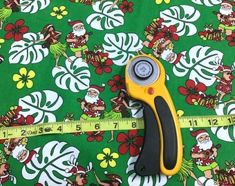 Grüner Weihnacht Hawaiischer Druck 100% Baumwollstoff Meterware