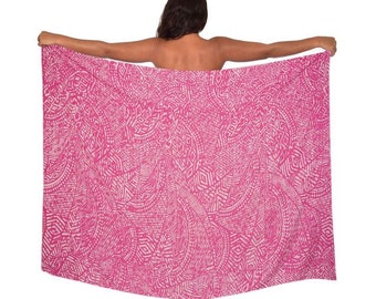 Lightweight Pink on Pink Samoa  Design Pareo (sarong) Lava lava Beach Cover up 100% Rayon