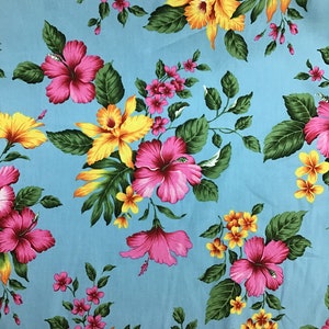Tessuto di cotone con stampa hawaiana (yardage disponibile)