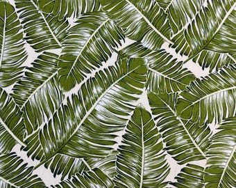 Tropical Palm Leaf Hawaiian Print Fabric Sold by the Yard in 100% Cotton