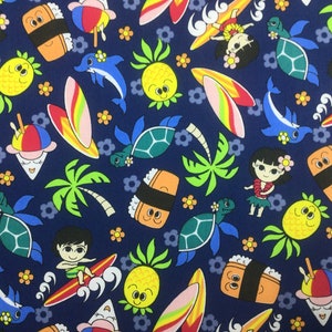 Fun Keiki (Child) Hawaiian Print Fabric in Cotton Sold by the Yard   (Yardage Available)