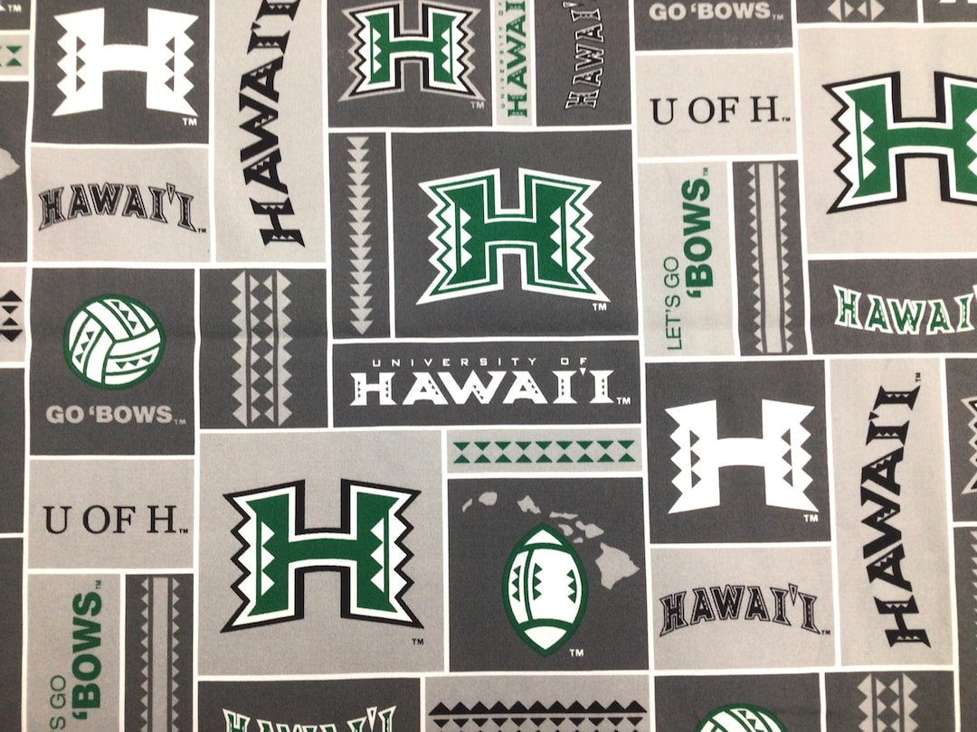 Exclusive University of Hawaii Football 100% Cotton Hawaiian Print